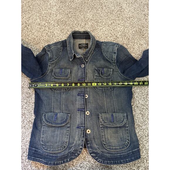 Polo Ralph Lauren Vintage Denim Molly Jean Jacket Motorcycle Trucker Size Medium - Picture 5 of 6